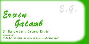 ervin galamb business card